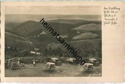 Inselberg - Blick von der Terrasse des Hotels Gotha - Foto-Ansichtskarte - Verlag Richard Zieschank Rudolstadt