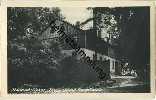 Sohland/Spree - Berggasthaus Grenzbaude - Besitzer Fritz Kühn - Foto-Ansichtskarte - Verlag H. Sander Berlin