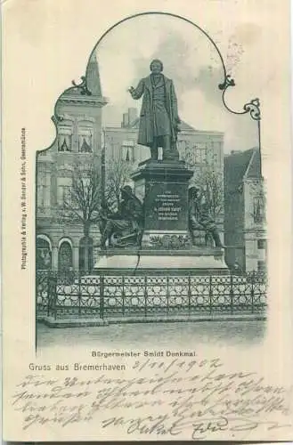 Bremerhaven - Bürgermeister Smidt Denkmal - Verlag W. Sander & Sohn Geestemünde