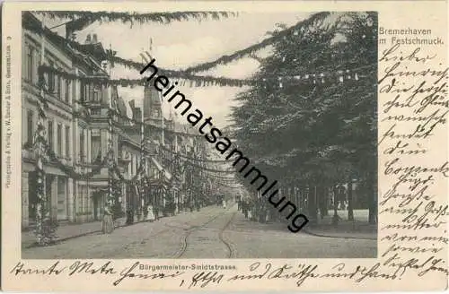 Bremerhaven - Bürgermeister-Smidstrasse im Festschmuck Verlag W. Sander & Sohn Geestemünde