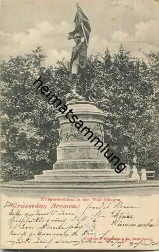 Bremen - Kriegerdenkmal in den Wall-Anlagen - Verlag L. Stottmeister & Co. Braunschweig