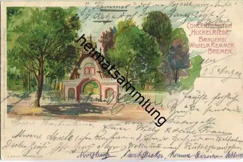 Bremen - signiert A. Ritterhoff - Brauerei Wilhelm Remmer - Concertgarten Huckelriede - Besitzer H. Grothusen