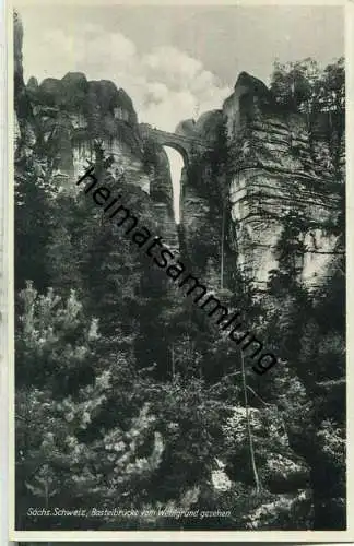 Basteibrücke vom Wehlgrund gesehen - Verlag Th. C. Rupprecht Dresden