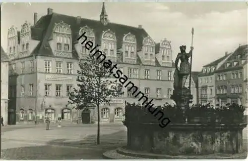 Naumburg - Markt mit Brunnen und Rathaus - Foto-Ansichtskarte - VEB Bild und Heimat Reichenbach 50er Jahre