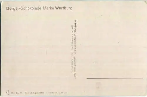 Berger-Schokolade Marke Wartburg - Wartburg Landgrafenzimmer - Verlag F. Bruckmann AG München