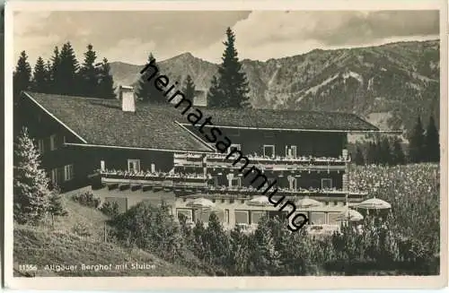 Allgäuer Berghof mit Stuibe - Foto-Ansichtskarte - Verlag F. und E. Heimhuber Sonthofen