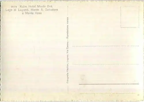 Kulm Hotel Monte Bre - Ediz. Bächler Lugano - Foto-Ansichtskarte