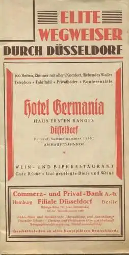 Deutschland - Düsseldorf 1928 - Elite Wegweiser durch Düsseldorf - Stadtplan 1:15'000