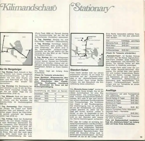 Touropa & Scharnow 1969 - Ostafrika - 24 Seiten mit 38 Abbildungen