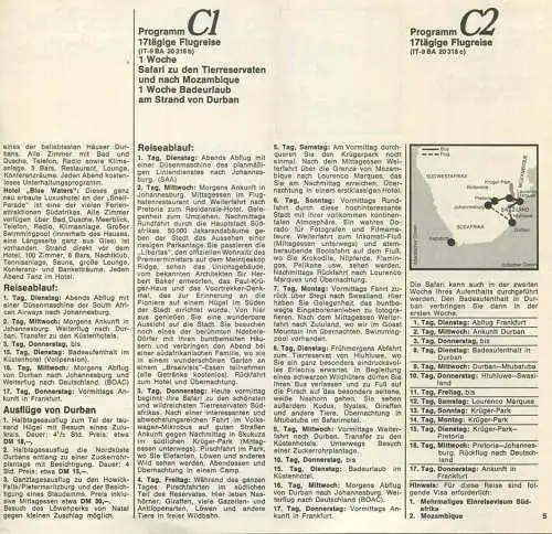 Touropa & Scharnow 1969 - Südafrika - 12 Seiten mit 16 Abbildungen