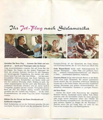 PAN AM 1966 - Im Jet rund um Südamerika - Faltblatt mit 15 Abbildungen