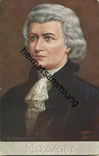 Wolfgang Amadeus Mozart - signiert Quinnell - Verlag Raphael Tuck & Sons Oilette