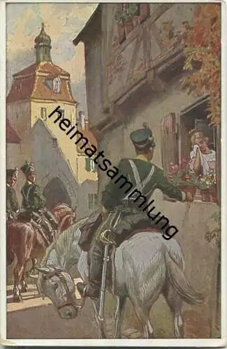 Paul Hey - Volksliederkarte Nr. 27 - Es ritten drei Reiter zum Tore hinaus - Verein für das Deutschtum im Ausland Berlin