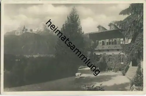 Watzmann - Landhaus Schönsicht - Evangel. Erholungsheim - Foto-Ansichtskarte - Verlag J. Schmid Berchtesgaden