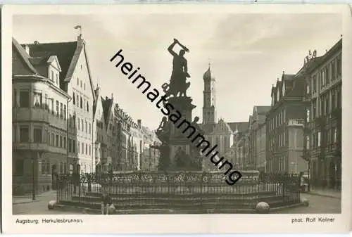 Augsburg - Herkulesbrunnen - Foto-Ansichtskarte - Verlag J. Velten Karlsruhe