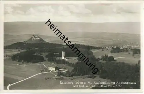 Raichberg - Nägelehaus - Flugzeugaufnahme - Foto-Ansichtskarte - Verlag Gebr. Metz Tübingen