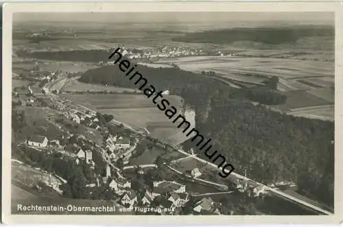 Obermarchtal - Rechtenstein - Luftbild - Foto-Ansichtskarte - Verlag A. Weber & Co. Stuttgart