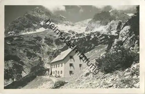 Prielschutzhaus mit grossen Priel - Foto-AK - Verlag Franz Seyr Linz gel. 1943