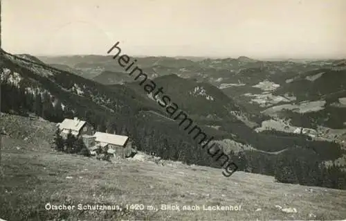 Ötscher Schutzhaus - Blick nach Lackenhof - Foto-AK - Verlag Julius Mark Scheibbs gel. 1955