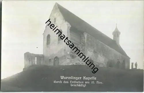 Wurmlinger Kapelle - Erdbebenschäden - Foto-Ansichtskarte