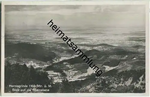 Hornisgrinde - Blick auf die Rheinebene - Foto-Ansichtskarte - Verlag Franz Meier Hornisgrinde