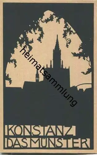 Konstanz - Das Münster - Scherenschnitt Marg. Brauer -  Verlag Franz Walter München