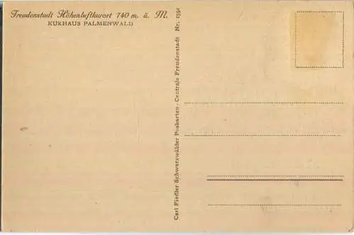 Freudenstadt - Kurhaus Palmenwald - Verlag Carl Fiedler Freudenstadt