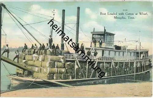 Tennessee - Memphis - Boat loaded with Cotton at Wharf