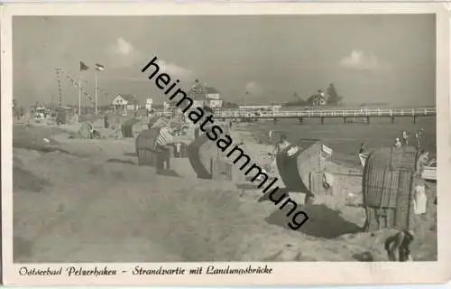 Pelzerhaken - Strand - Landungsbrücke - Foto-Ansichtskarte - Posthilfsstelle - Verlag Julius Simonsen Oldenburg