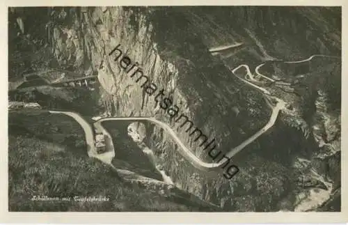 Schöllenen mit Teufelsbrücke - Foto-AK - Edition Photoglob Zürich