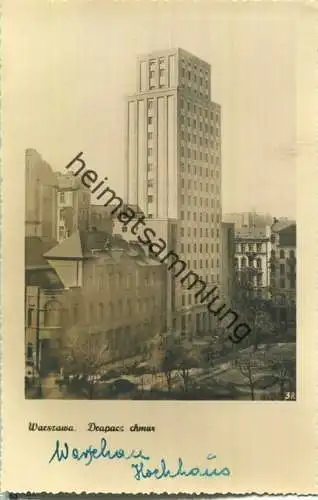 Warszawa - Drapacz chmur - Hochhaus - Foto-Ansichtskarte - Fliegerhorstkommandantur Warschau Lohnstelle