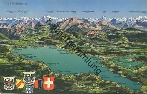 Bodensee - Vogelschau - Verlag Photoglob Zürich gel. 1928