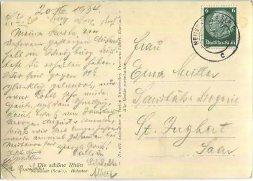 Neustadt (Saale) - Hohntor - Foto-AK - Verlag Hermann Eckert Eisenach