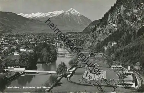 Interlaken - Unterseen mit Niesen - Foto-AK - Verlag H. Steinhauer Interlaken