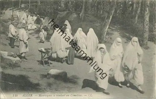 Alger - Mauresques se rendant au Cimetiere - gel. 1911