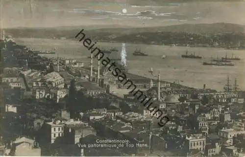 Constantinople - Vue panoramique de Top Hane - Foto-AK - Mondlicht coloriert