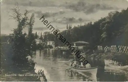 Constantinople - Eaux douces d'Asie - Foto-AK - Mondlicht coloriert