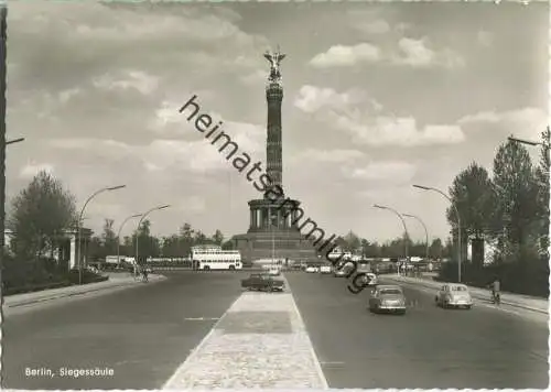 Berlin - Siegessäule - BVG Bus - Foto-Ansichtskarte - Verlag Kunst und Bild Berlin