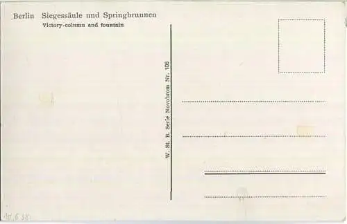 Berlin - Siegessäule und Springbrunnen 30er Jahre