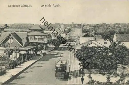 Mosambik - Mocambique - Lourenco Marques - Avenida Aguir - Strassenbahn