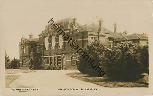 Ballarat - The High School - Victoria - Foto-AK - Verlag The Rose Stereograph Armadale