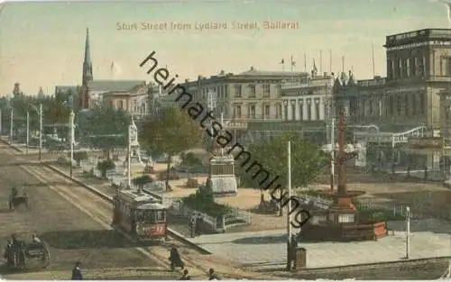 Ballarat - Sturt Street from Lydiart Street - Victoria - Verlag The Valentine & Sons Publishing Melbourne and Sydney