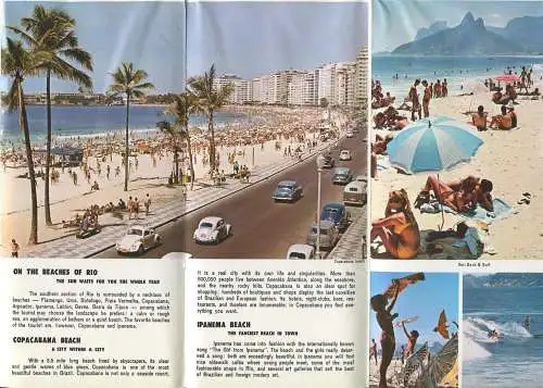 Varig Brasilian Airlines 1970 - Rio - Faltblatt mit 28 Abbildungen