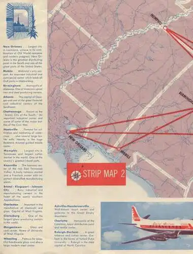 Capital Airlines 50er Jahre - Enroute Maps - Faltblatt