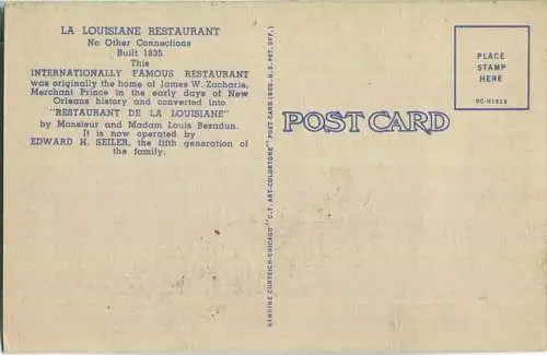 New Orleans - La Louisiane Restaurant - operator Edward H. Seiler