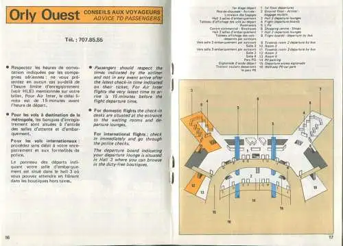 Aeroport d' Orly - Orly Sud Orly Ouest 1980 - Guide - 30 Seiten Wissenswertes