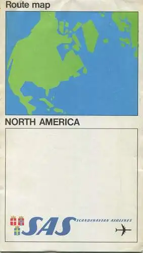 SAS Scandinavian Airlines 1975 - Route map North America - Faltblatt