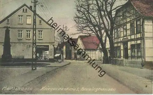 Barsinghausen - Marktstrasse mit Kriegerdenkmal - gel. 1925