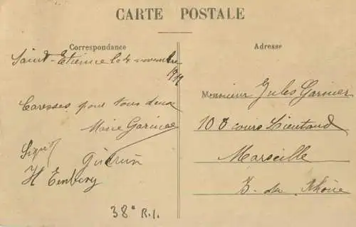 Saint-Etienne - Caserne d' Infanterie gel. 1911