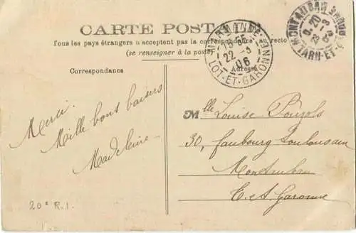 Marmande - La Caserne gel. 1906